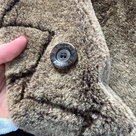 € 2300 Authentic SINCLAIR 100% Shearling Fur Montone Coat ITALY Size 42 - Picture 16 of 16